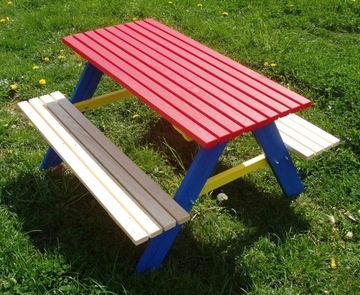 Zestaw ogrodowy stolik ławeczki dla dzieci KOLOR