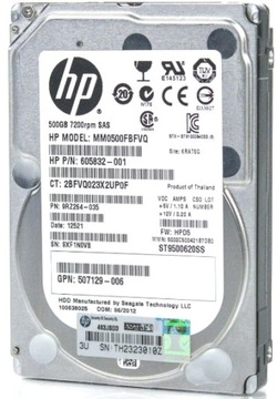 Dysk HP 500 GB SAS