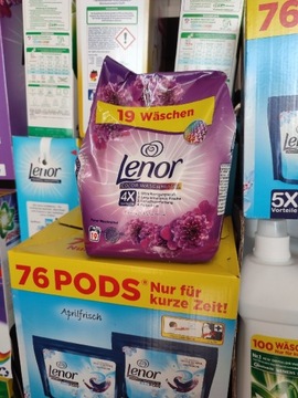 Niemiecki proszek lenor kolor 2w1 1235g na 19pran