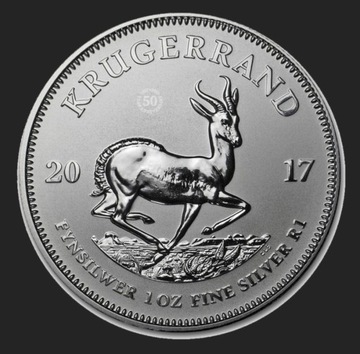 2017 Krugerrand 50. rocznica 1 oz uncja moneta srebro