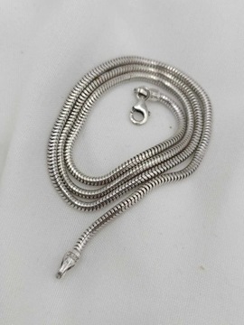 Srebrny łańcuszek splot ŻMIJKA Długość 45cm 10,85g