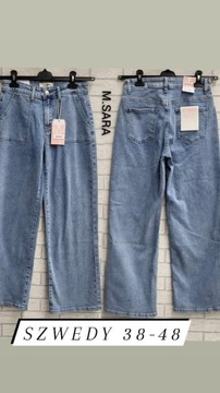 Jeansy damskie szwedy M Sara denim nowość 38-48