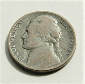 5 cent 1943 P five cents Jefferson srebro