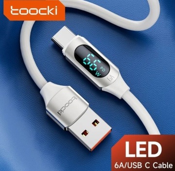 Kabel USB do USB-C Toocki, 1m, 66W (czarny)