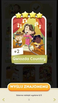 Naklejka 4* Monopoly GO! Gwiazda Country