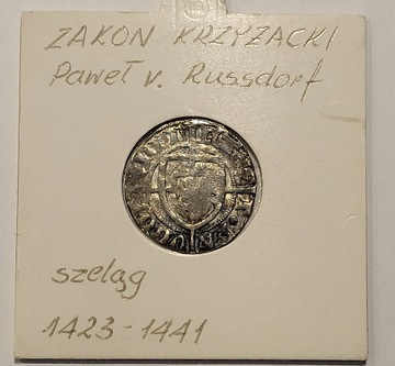 Szeląg Krzyżacki Ag P. von Russdorf (1423-1441) 