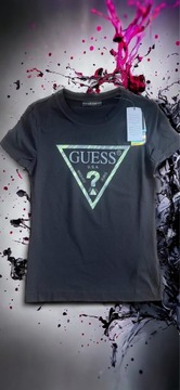 Guess t-shirt koszulka czarna XS 