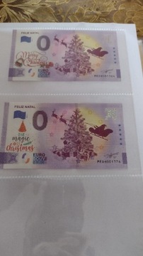 Banknoty 0 euro kolor feliz natal etui 