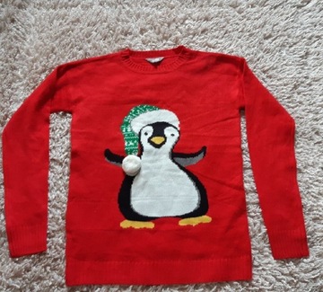 Sweter Świąteczny Pingwin S