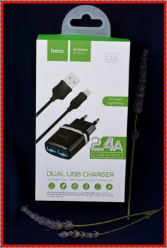 Ładowarka IPhone 2,4A HOCO C12 2 USB 2w1 