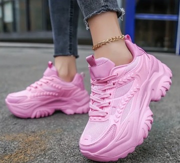 Damskie sneakersy różowe. 