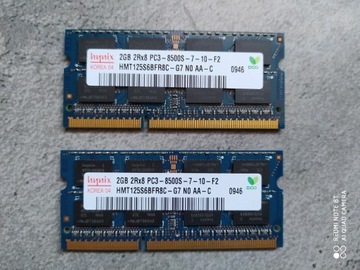 Dual HYNIX 4GB , 2x2GB 2Rx8 PC3-8500S-7-10-F2