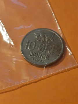 10 ore Norwegia 1962 r. B49