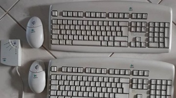 Logitech, klawiatura myszka vintage retro keyboard