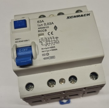 Wyłącznik różnicowoprądowy Schrack 63A 30mA