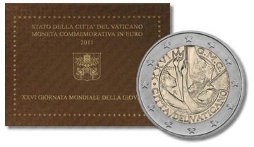 2 euro Watykan 2011XXVI Dni Młodzieży w Madrycie