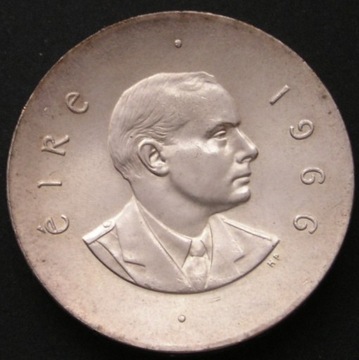 Irlandia 10 shilling 1966 - M. Collins - srebro