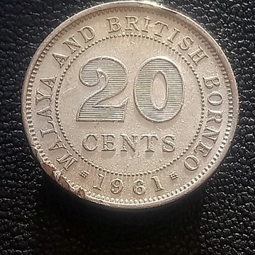 A29 Malaje i Brytyjskie Borneo 20 centów 1961