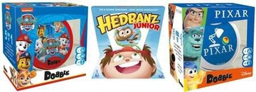 Zestaw 3 gier Hedbanz Junior, Dobble Psi Patrol, Dobble Pixar
