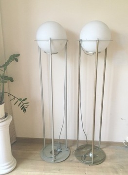 Zestaw 2 stojących lamp białe kule 