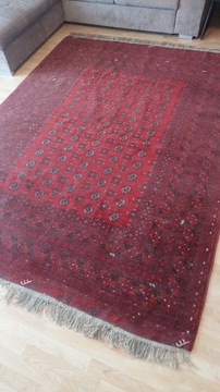 Piękny wełniany, afgan, ręcznie tkany dywan 