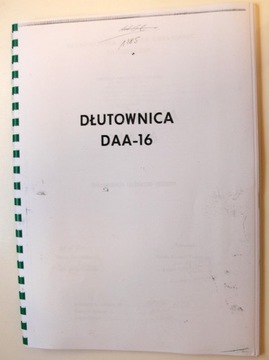 Dokumentacja DTR DŁUTOWNICA DAA-16