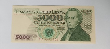 5000 zł złotych - 1982 r. seria CK - stan 1 