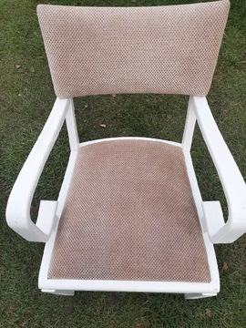 Fotele krzesła shabby chic 3 sztuki białe 