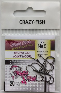 Haczyk Crazy Fish Micro Jig Joint Hook #8