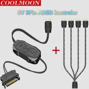 Kontroler ARGB RGB 3pin / SATA Coolmoon AR-1