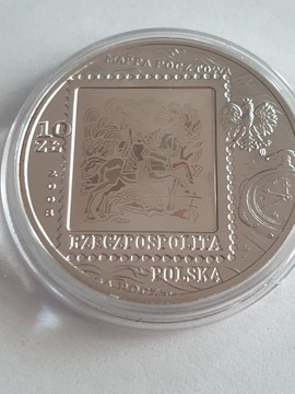 Polska 10zl.450 lat Poczty Polskiej srebro 2008r.