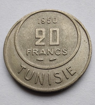 TUNEZJA 20 Francs 1950 ŁADNA