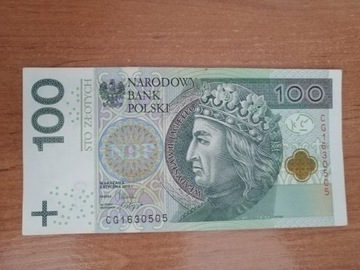 Banknot 100 zł seria CG