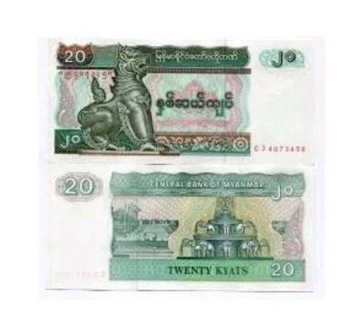 BANKNOT BIRMA 20 KYAT UNC