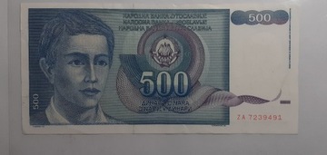 Jugosławia 1990 - 500 Dinara 