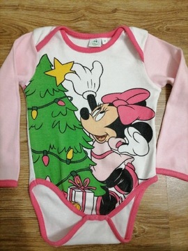 Body bawełniane świąteczne Disney baby roz 92 cm. 