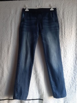 Spodnie damskie jeans joggery granat Blue Motion