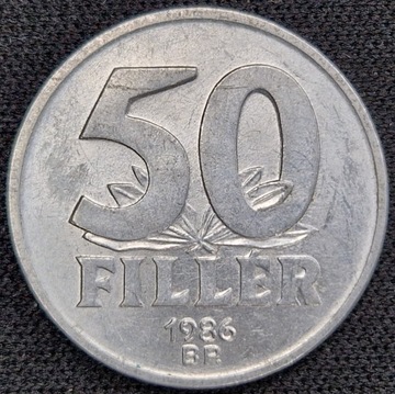 Węgry 50 fillerów, 1986