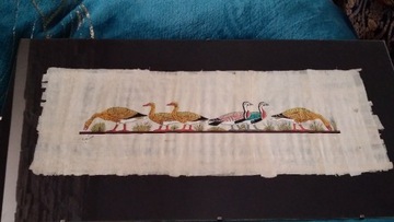 Obrazek - egipskie "Gęsi z Meidum" na papirusie