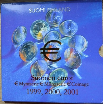 Finlandia zestaw euro 1999, 2000, 2001