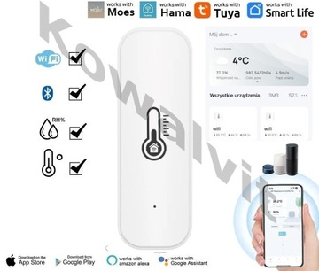 Czujnik temperatury wilgotności wifi Tuya z Polski