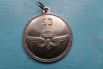 Numerowany medal kolejowy(Szwecja?) S J
