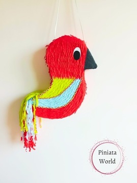 Piniata Papuga Ptak Urodziny + Gratisy + Kijek 