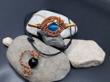 Zestaw biżuterii handmade Arktyczna Miedź