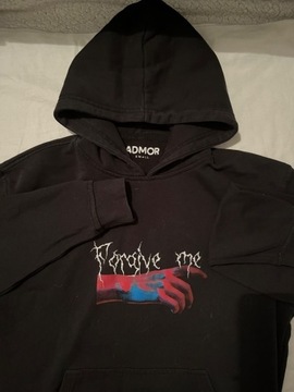 czarna bluza z kapturem od admor forgive me hoodie