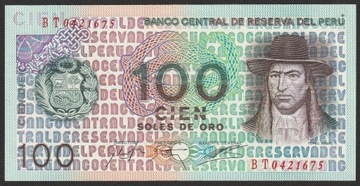 Peru 100 soles 1976 - Tupac Amaru  - stan  UNC