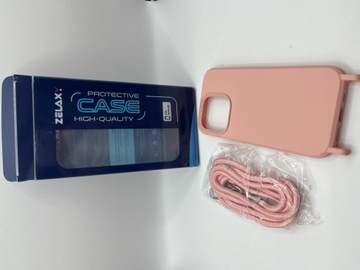 Case do iPhone 14 Pro różowy ze smyczą