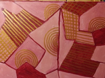 Abstrakcja rozowa akryl.