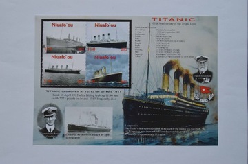 Niuafoou Sw 457-60** 100 rocznica katastrofy Titanica