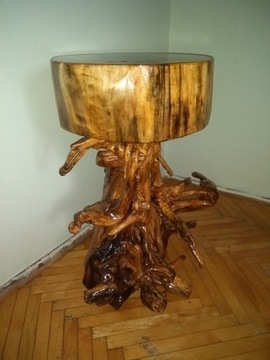 Stolik z korzenia drewniany blat